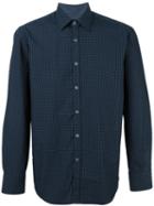 Canali Slim-fit Patterned Shirt, Size: Xl, Blue, Cotton