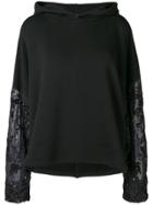 Amen Sheer Embellished Hoodie - Black