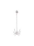 E.m. Spider Chain Crystal Stud Earring - Metallic