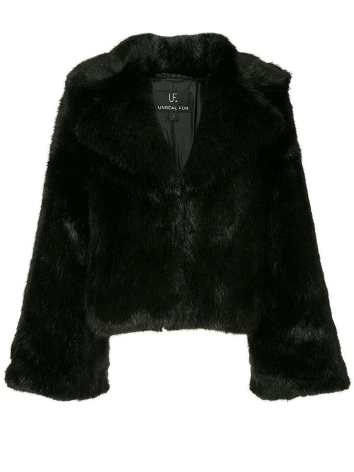 Unreal Fur Madam Butterfly Jacket - Black