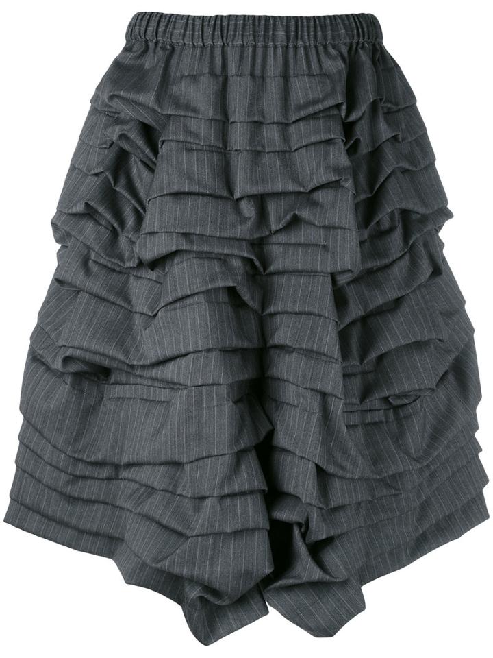 Comme Des Garçons - Draped Wide-legged Cropped Trousers - Women - Polyester/wool - S, Women's, Grey, Polyester/wool