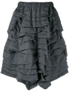Comme Des Garçons - Draped Wide-legged Cropped Trousers - Women - Polyester/wool - S, Women's, Grey, Polyester/wool