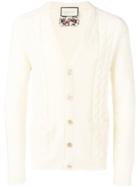 Gucci Cable Knit Detail Cardigan - White