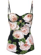 Dolce & Gabbana Floral Balconette Swimsuit - Black