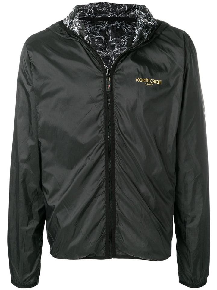 Roberto Cavalli Hooded Windbreaker - Black