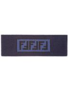 Fendi Ff Intarsia Motif Headband - Blue