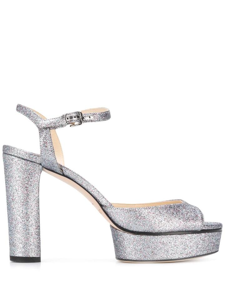 Jimmy Choo Peachy 105mm Sandals - Metallic