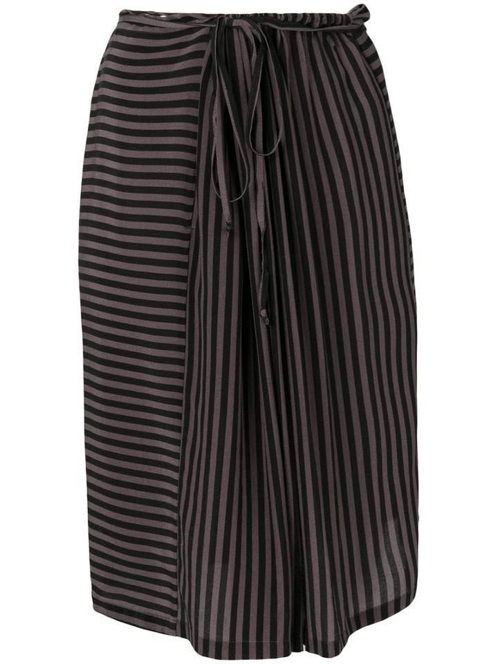 Humanoid - Striped Skirt - Women - Silk - S, Black, Silk