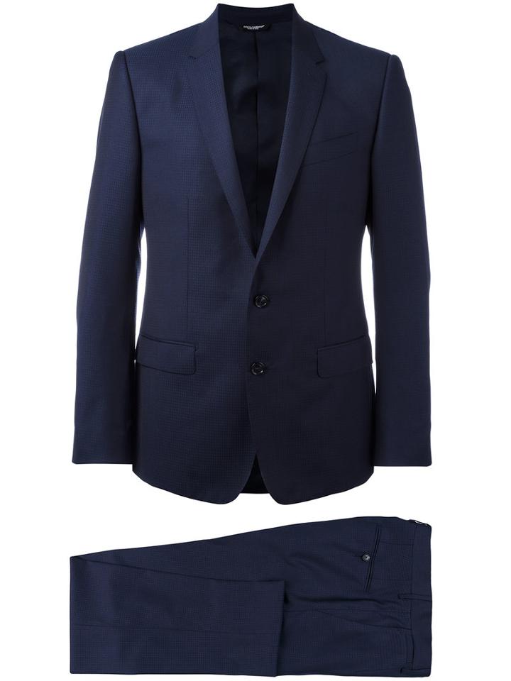 Dolce & Gabbana - Patterned Suit - Men - Silk/acetate/cupro/wool - 48, Blue, Silk/acetate/cupro/wool
