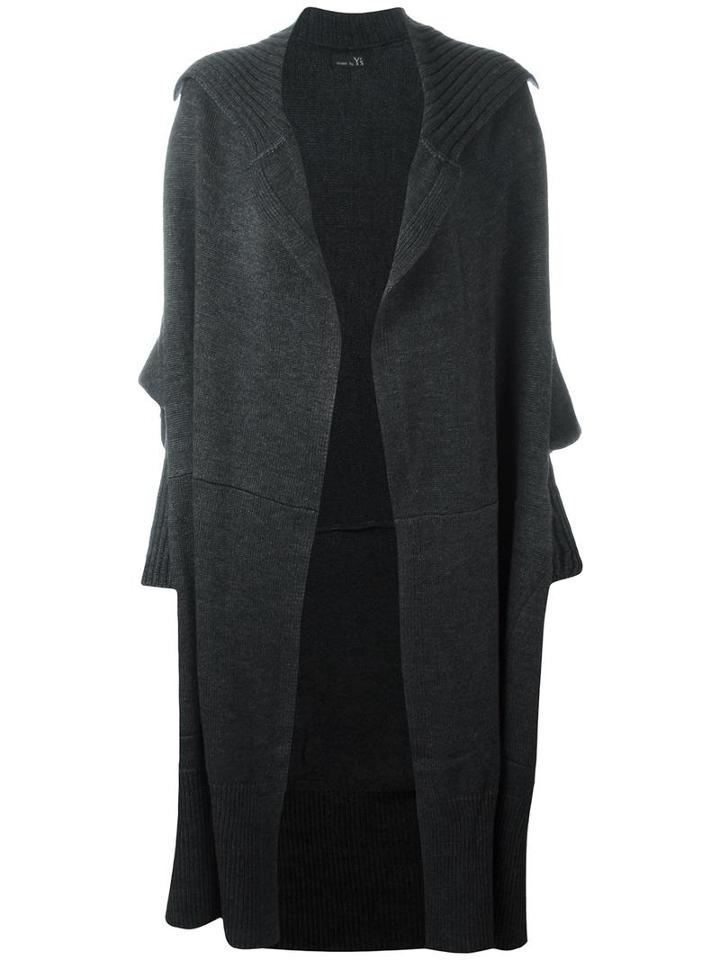 Y's Oversized Mid Cardi-coat, Women's, Size: Small, Grey, Silk/acrylic/wool/alpaca