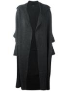 Y's Oversized Mid Cardi-coat, Women's, Size: Small, Grey, Silk/acrylic/wool/alpaca