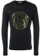 Versace Jeans Metallic Accent Logo Sweatshirt, Men's, Size: Xl, Black, Cotton