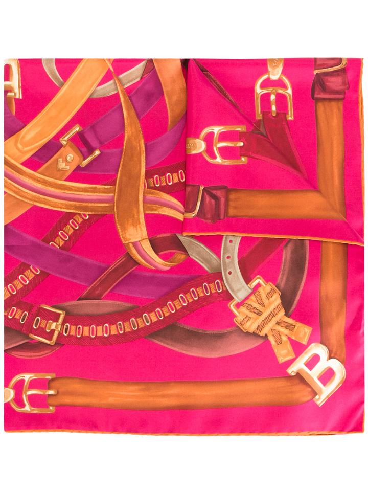 Bally - Belt Print Scarf - Women - Silk - One Size, Women's, Pink/purple, Silk