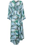 Marni - Speckle Print Asymmetric Midi Dress - Women - Silk - 40, Blue, Silk