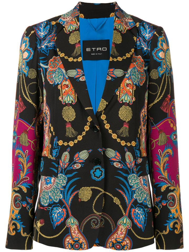 Etro Mixed Print Blazer - Black