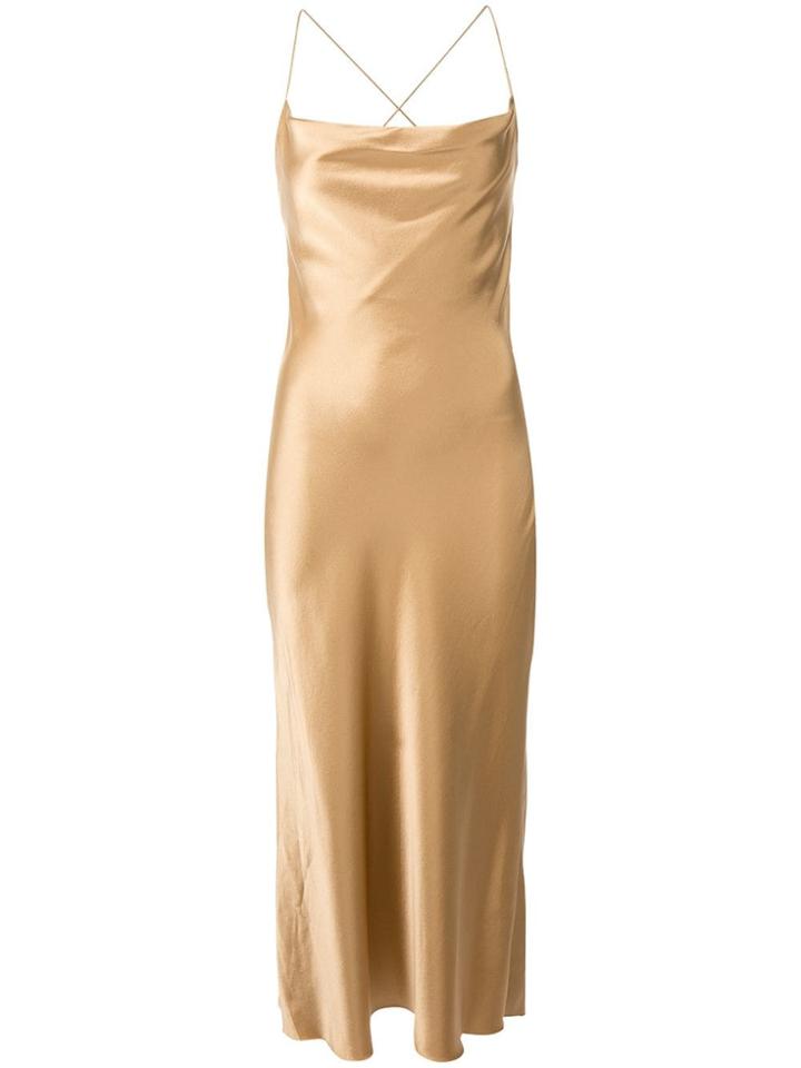 Dion Lee Bias Weave Cowl Dress - Gold