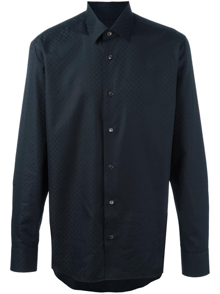 Salvatore Ferragamo Gancio Print Shirt, Men's, Size: Large, Black, Cotton