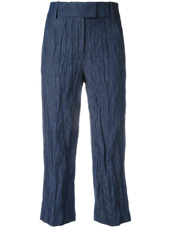 Dondup Cropped Pants, Women's, Size: 40, Blue, Cotton/metal (other)