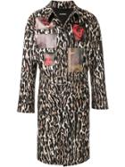 Raf Simons Leopard Photo Print Belted Coat - Brown