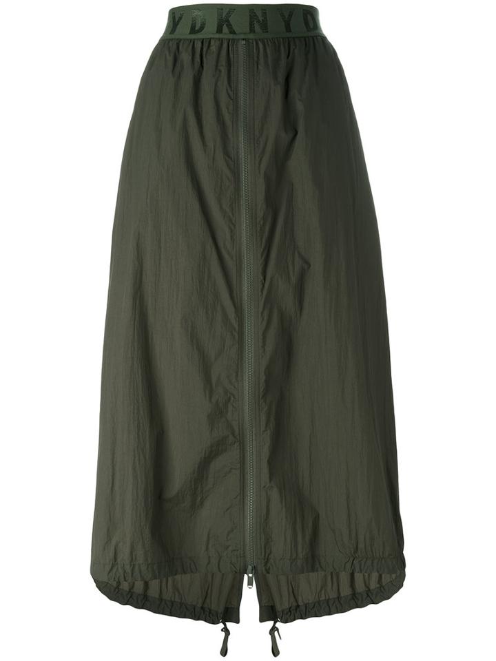 Dkny - Elastic Logo Waistband Skirt - Women - Nylon - Xs, Women's, Green, Nylon