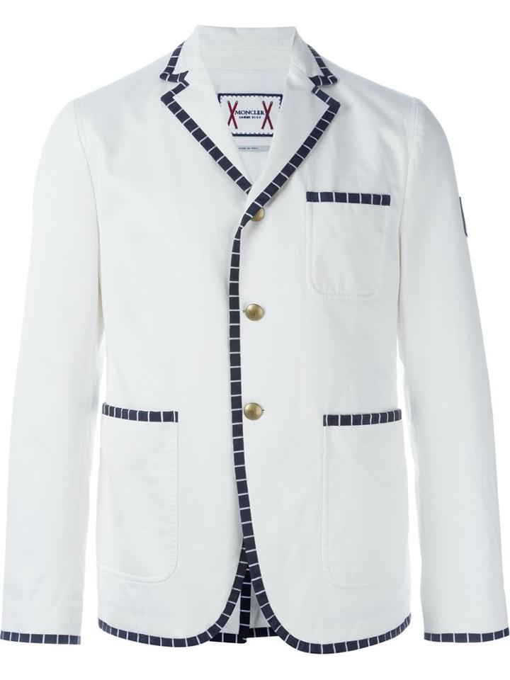 Moncler Gamme Bleu Striped Trim Blazer