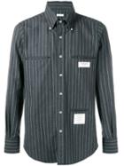 Thom Browne Inside-out Chalk Stripe Shirt - Grey