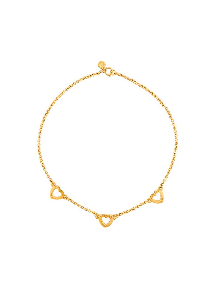 Céline Vintage Logo Hearts Necklace - Metallic
