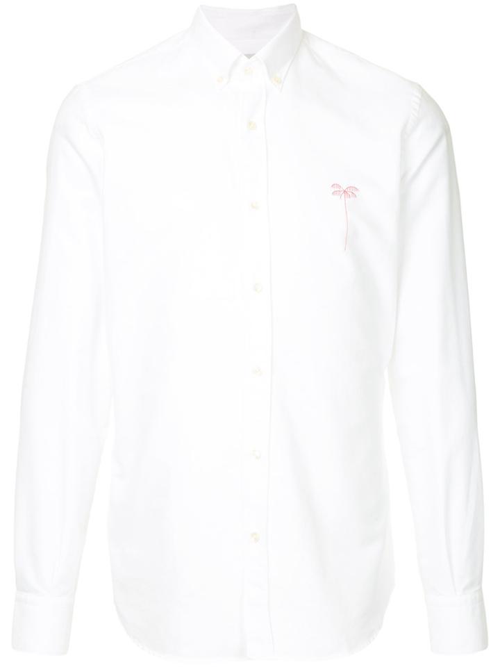 The Goodpeople Chest Embroidery Oxford Shirt - White
