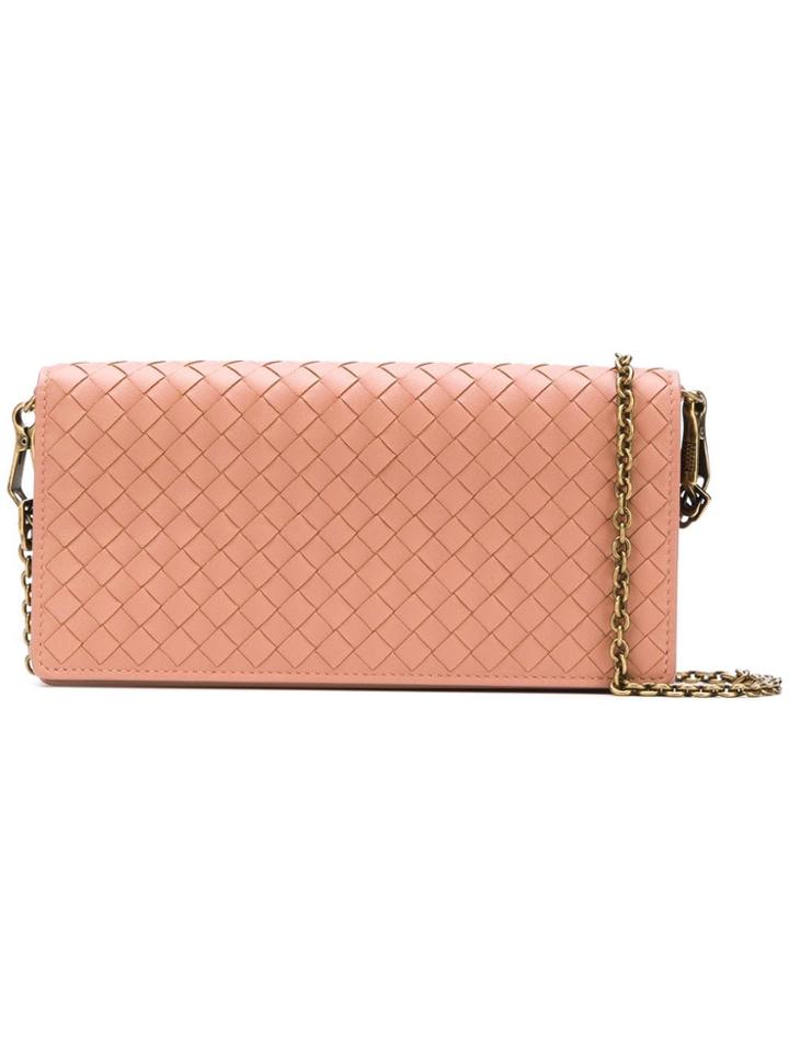 Bottega Veneta Intrecciato Continental Wallet - Pink