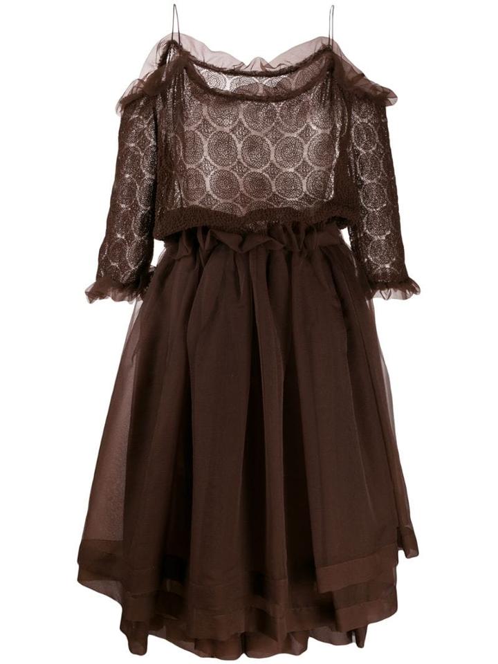Romeo Gigli Pre-owned 1990's Sheer Layered Dress - Brown