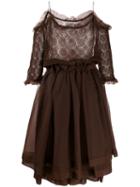 Romeo Gigli Pre-owned 1990's Sheer Layered Dress - Brown