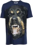 Givenchy Rottweiler Print T-shirt, Men's, Size: Xl, Blue, Cotton