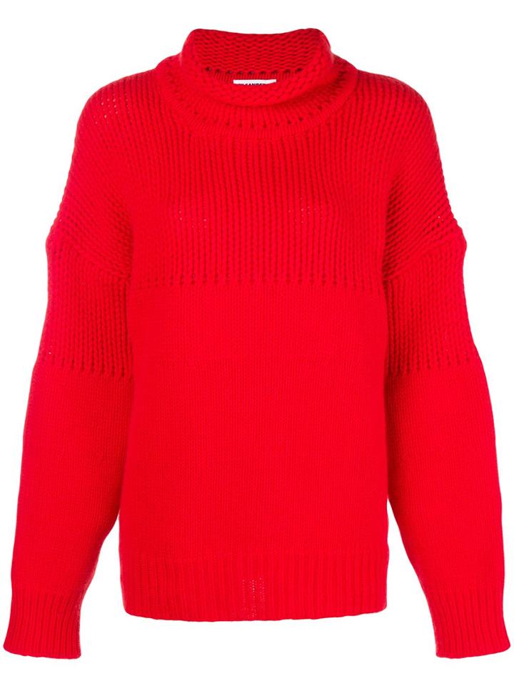 Jil Sander Chunky Knit Jumper - Red
