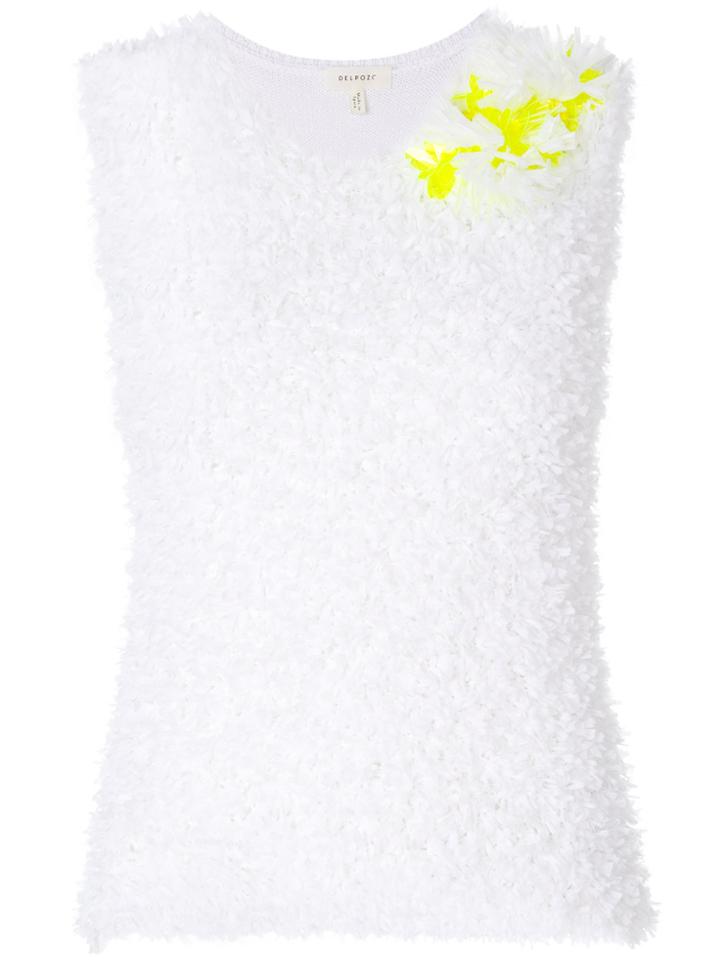 Delpozo Textured Asymmetric Top - White