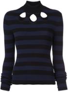Rosie Assoulin Cut-out Detail Striped Sweater - Black