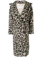 Max Mara Leopard Winter Coat - Black