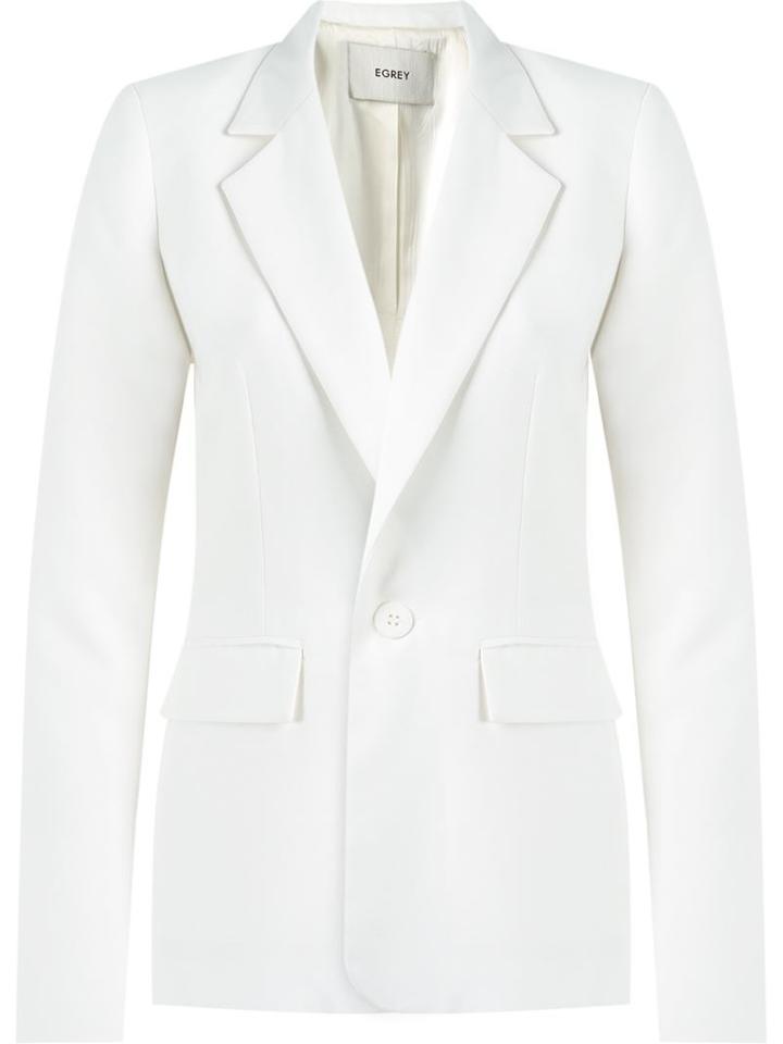 Egrey Panelled Blazer, Women's, Size: 42, White, Polyester/viscose