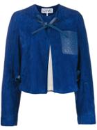 Loewe Logo Patch Crop Jacket - Blue
