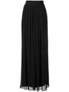 Badgley Mischka - Pleated Sheer Palazzo Trousers - Women - Polyester - 4, Women's, Black, Polyester