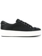 Michael Michael Kors Embellished Lace-up Sneakers - Black