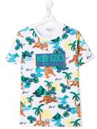 Kenzo Kids 'hawai' Print T-shirt - White