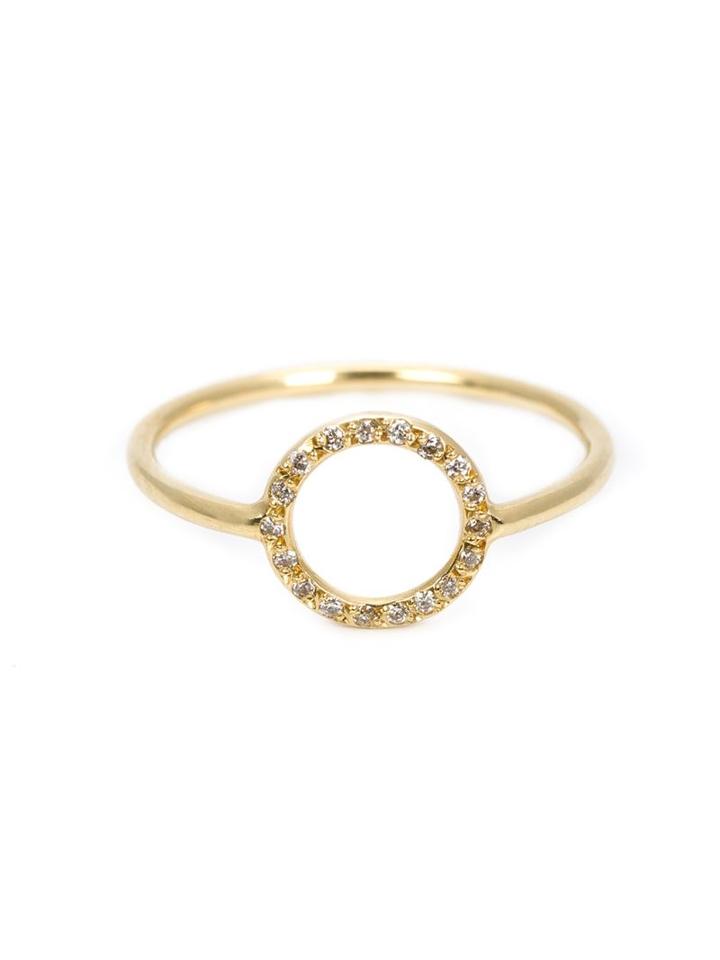Ileana Makri Circular Diamond Ring, Women's, Metallic, 18kt Gold