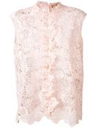 No21 - Embroidered Tank Top - Women - Polyester - 46, Pink/purple, Polyester