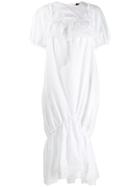 Simone Rocha Ruched Embroidered Lace Dress - White