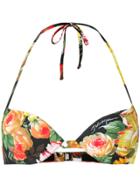 Dolce & Gabbana Printed Push-up Bikini Top - Black