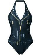 Moschino Catsuit Print Swimsuit, Women's, Size: 40, Black, Polyamide/spandex/elastane