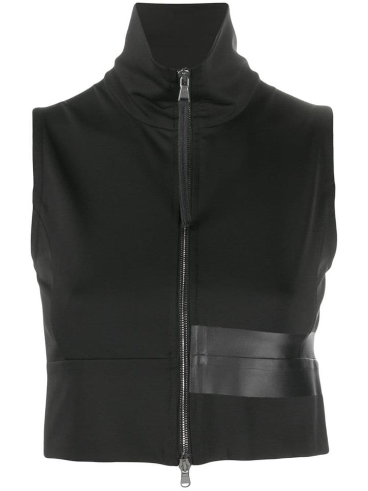 Ilaria Nistri Zip Detail Cropped Top - Black