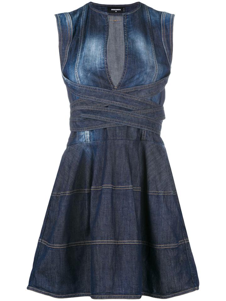 Dsquared2 Denim Flared Dress - Blue