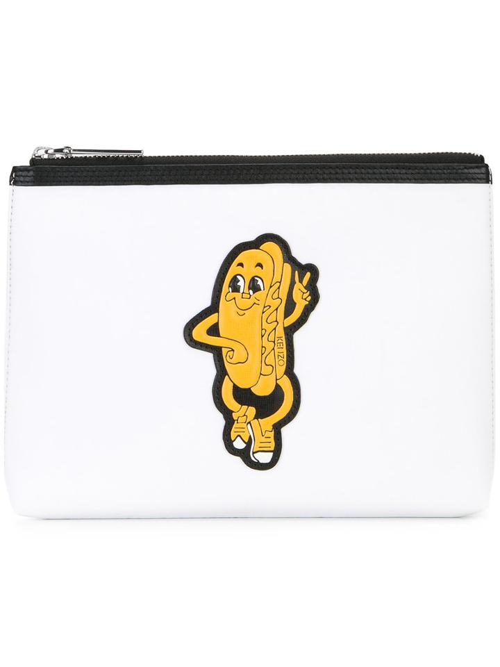 Kenzo - Hot Dog Badge Clutch - Men - Polyester - One Size, White, Polyester