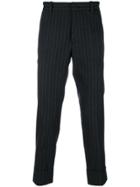 Paolo Pecora Cropped Pinstripe Trousers - Grey
